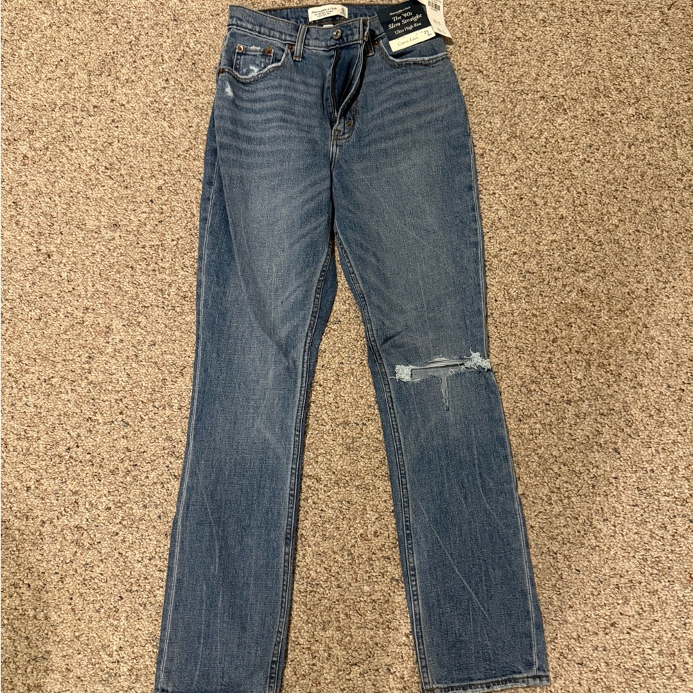 Abercrombie & Fitch Blue Straight Leg Jeans